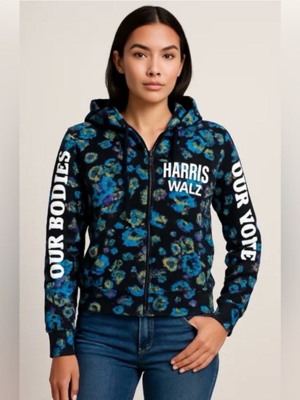 Ulla Johnson x Designers for America “Our Bodies Our Vote” Floral Hoodie Size M